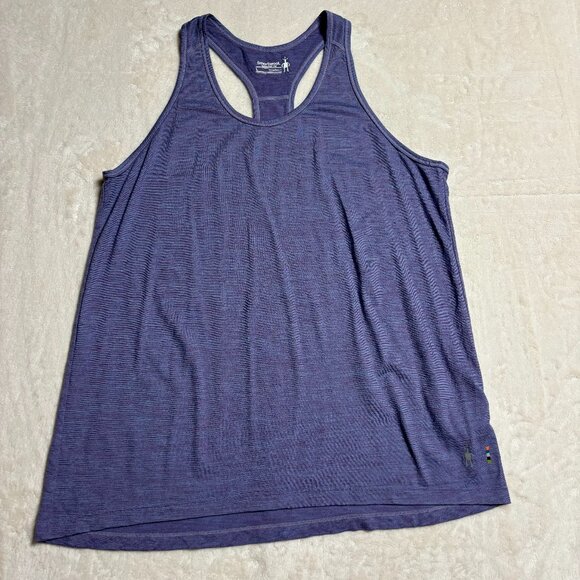 Smartwool Womens Merino Sport 150 Racerback Tank Top Large Purple - Picture 1 of 12